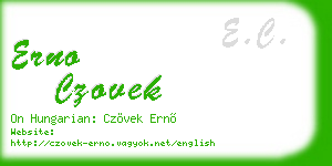 erno czovek business card