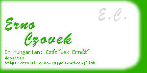 erno czovek business card